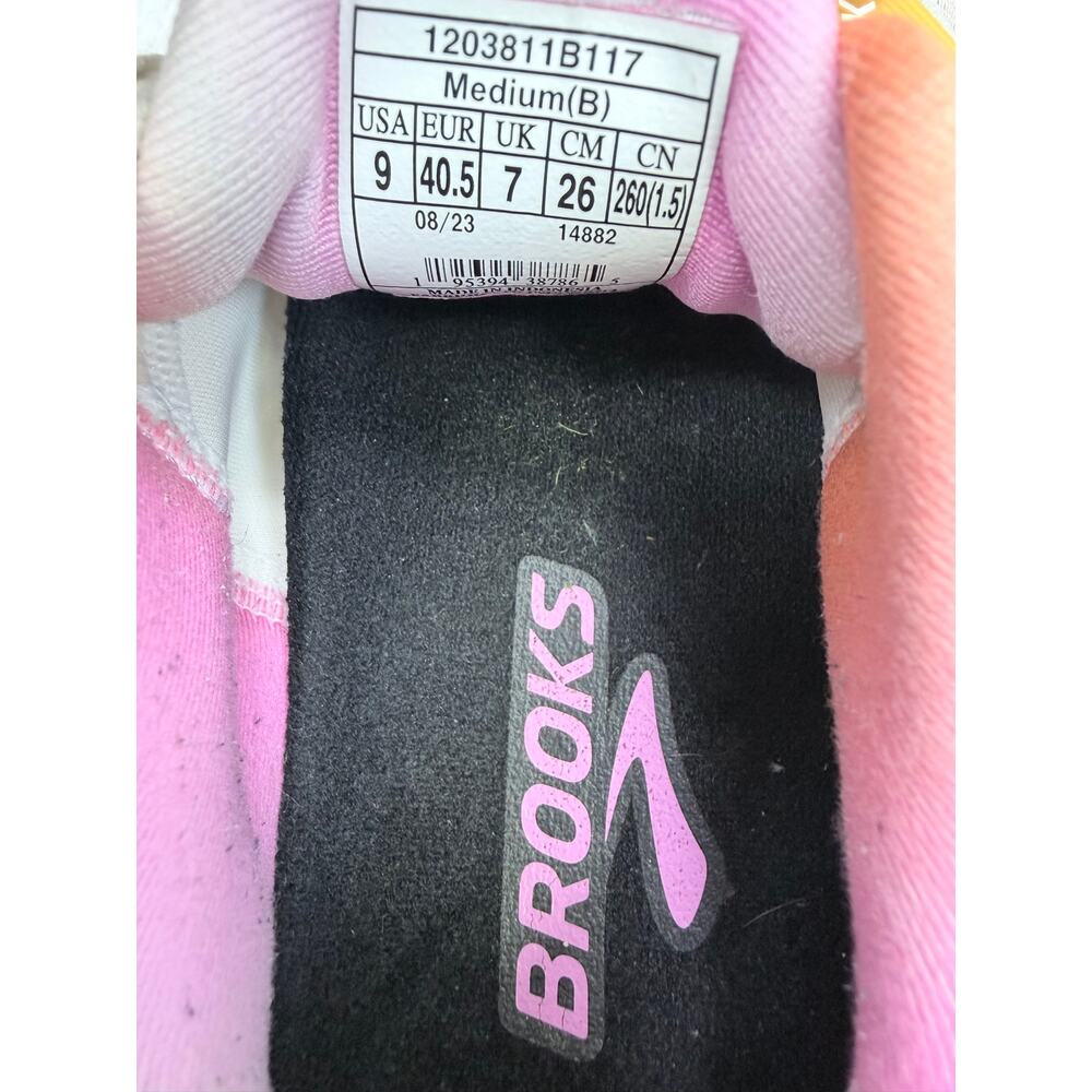 Brooks Adrenaline GTS 23 Womens Running Shoes White Sand Sunset Fuchsia 9 - Picture 10 of 10